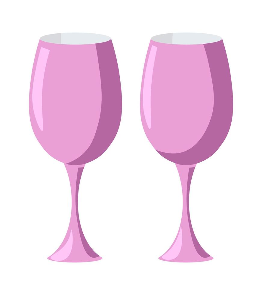 Wineglasses serving alcoholic beverage dishware vector