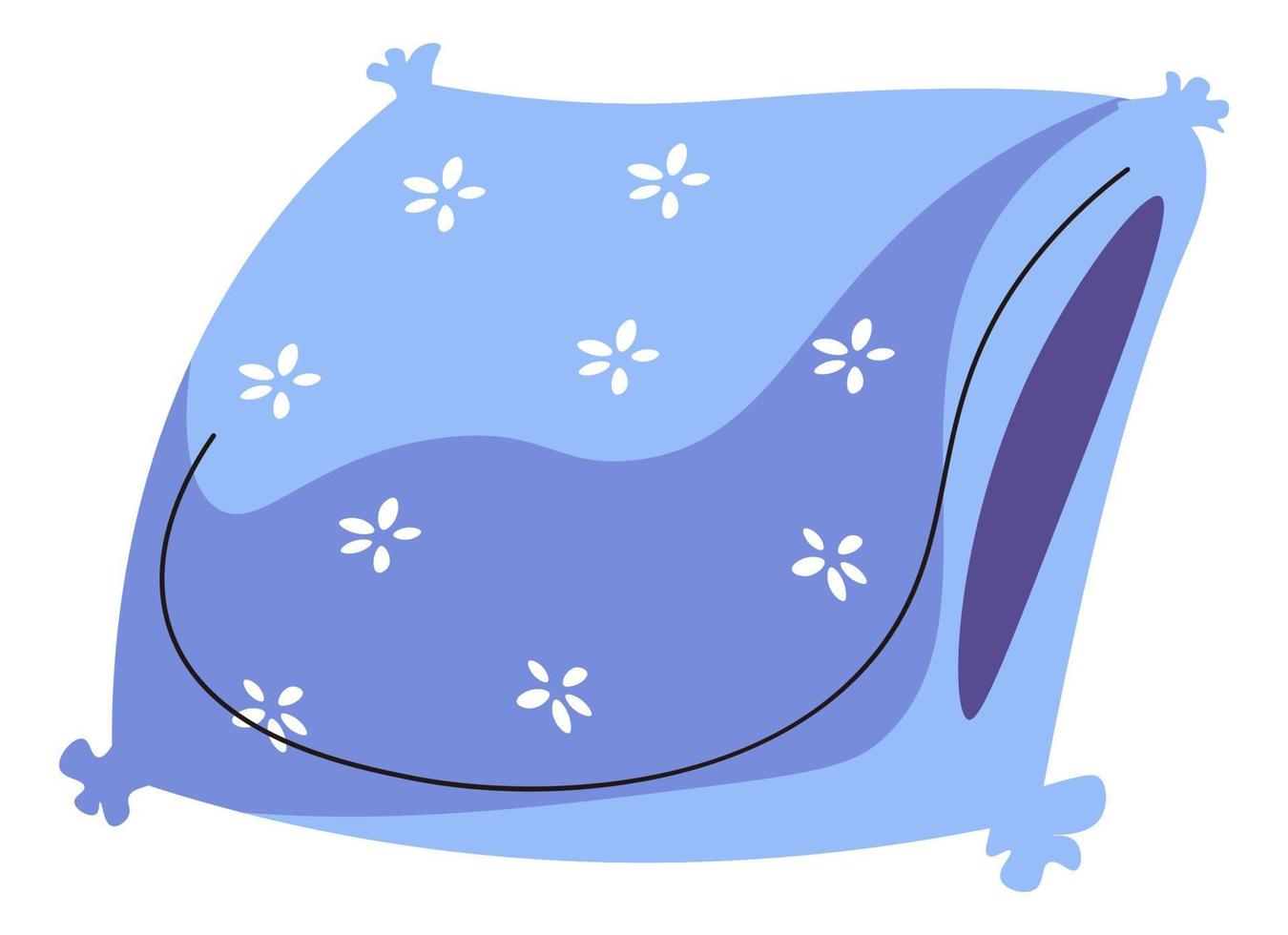 Cojín de almohada suave con decoración floral. vector