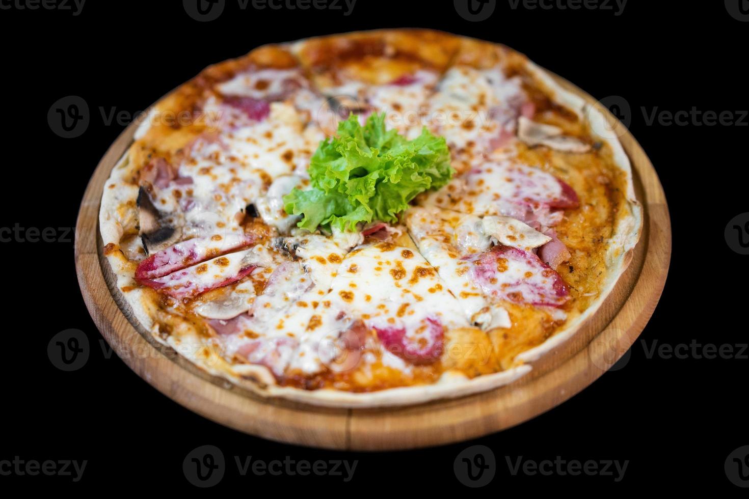 close up of fresh delicious pizza photo