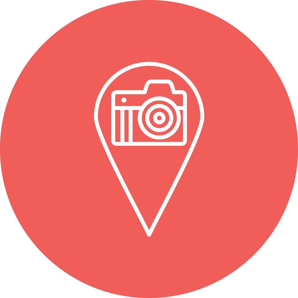 Sightseeing Line Circle Background Icon vector