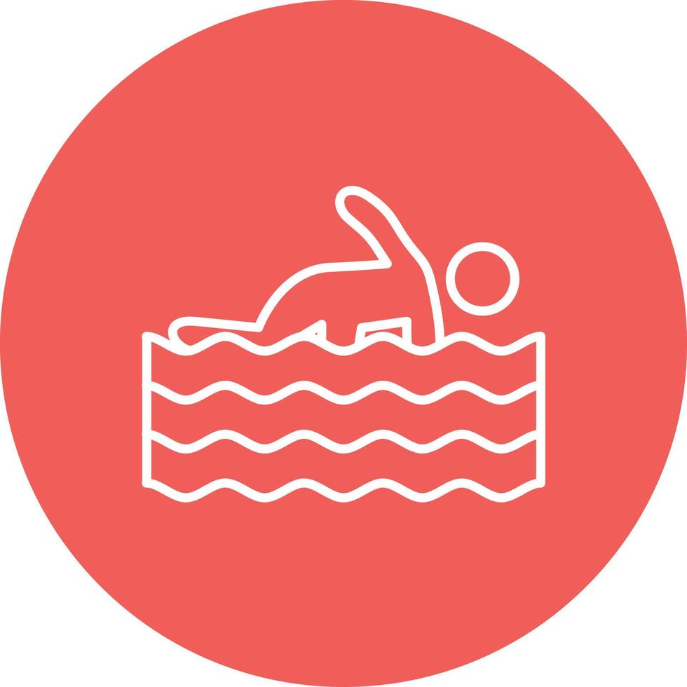 Person Swimming Line Circle Background Icon vector