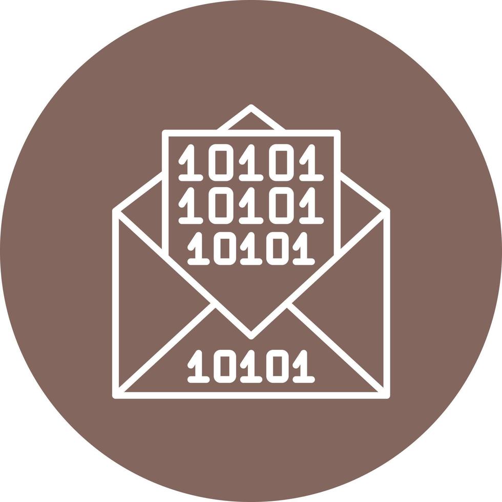 Binary Messages Line Circle Background Icon vector