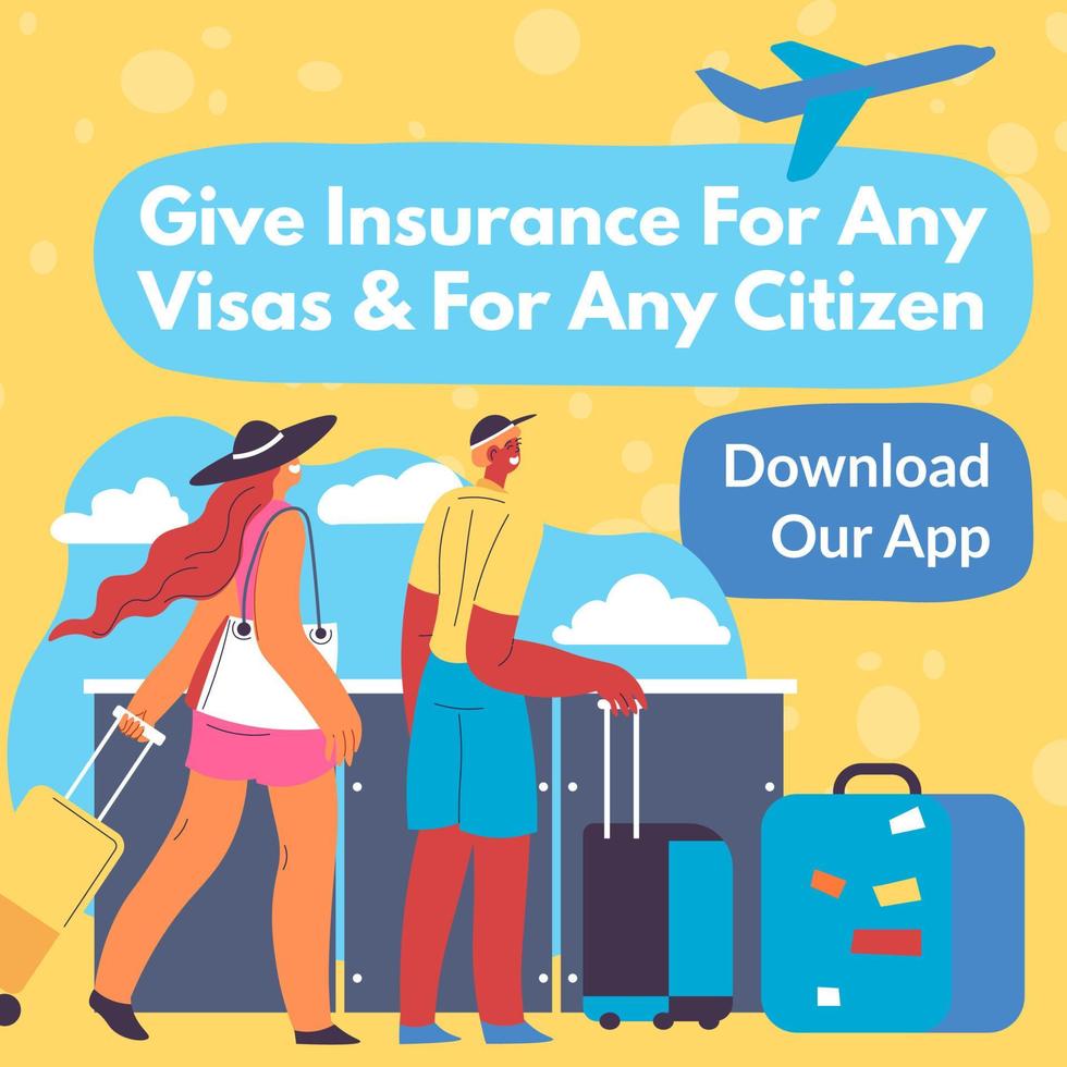 Give insurance for any visas and citizen vector