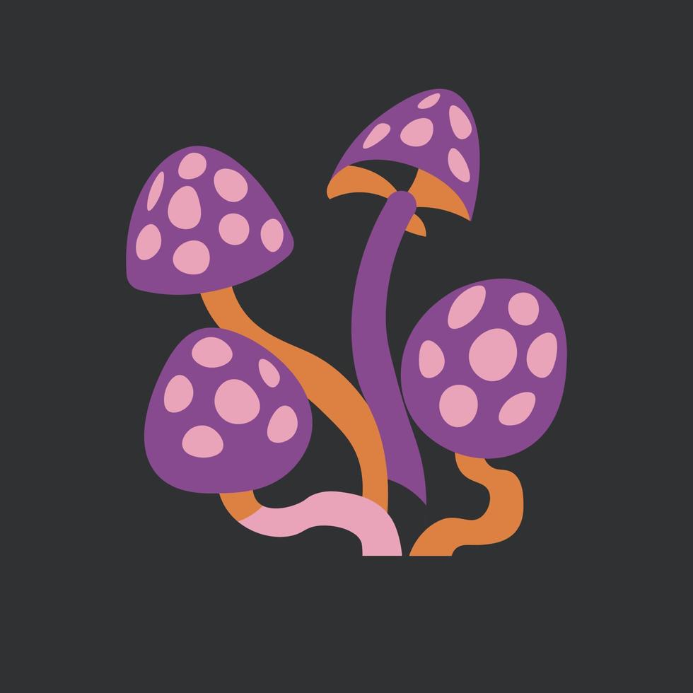 Poisonous mushrooms, magic ingredients vector