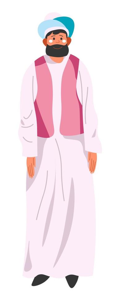 Arabic male character in traditional clothing vector