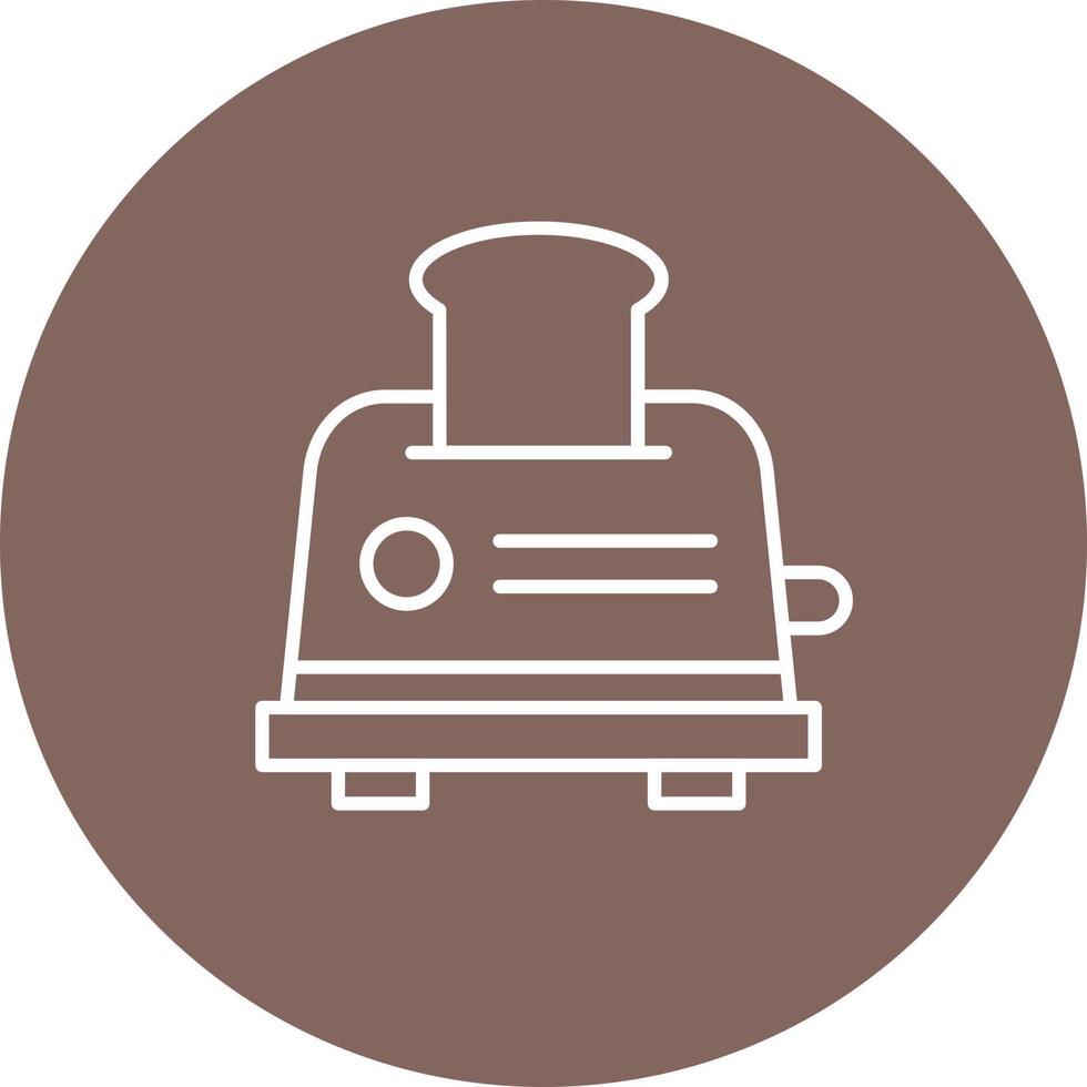 Toaster Line Circle Background Icon vector