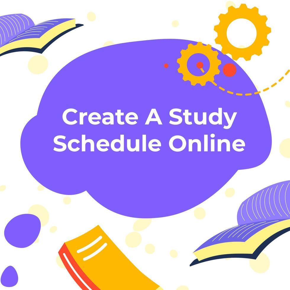 Create study schedule online, school organization 17622593 Vector Art