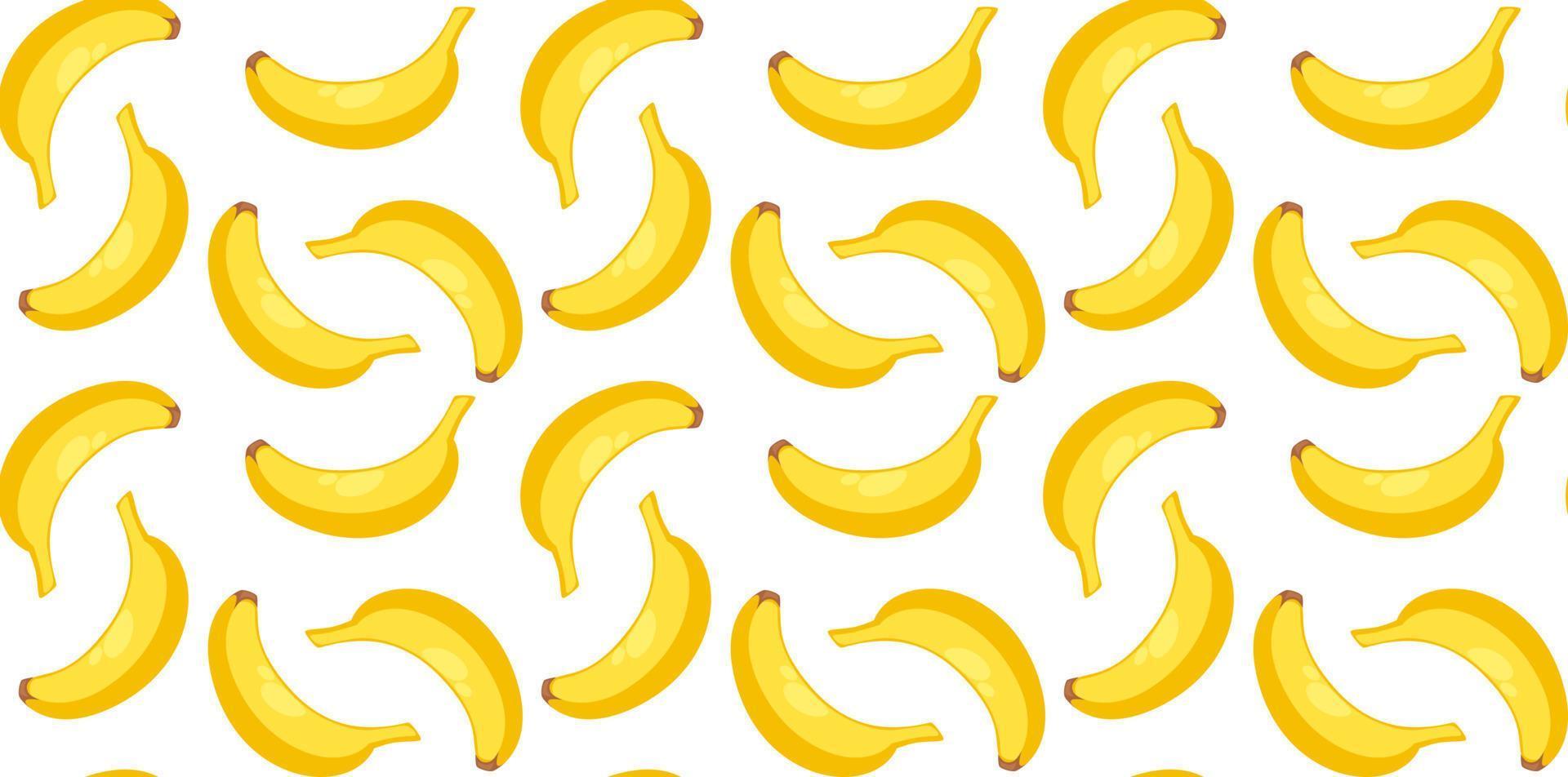 Banana tasty exotic product, seamless pattern vector