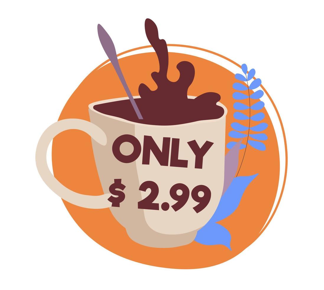 Discounts and promotion in cafe coffee shop vector