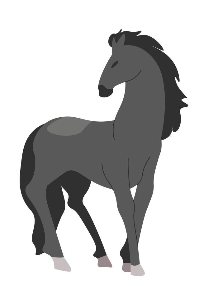 Horse mammal, equine animal breeding on farms vector