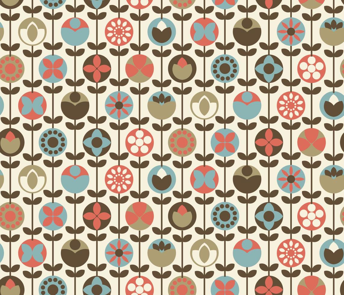 Vintage floral design, blossom and foliage pattern vector