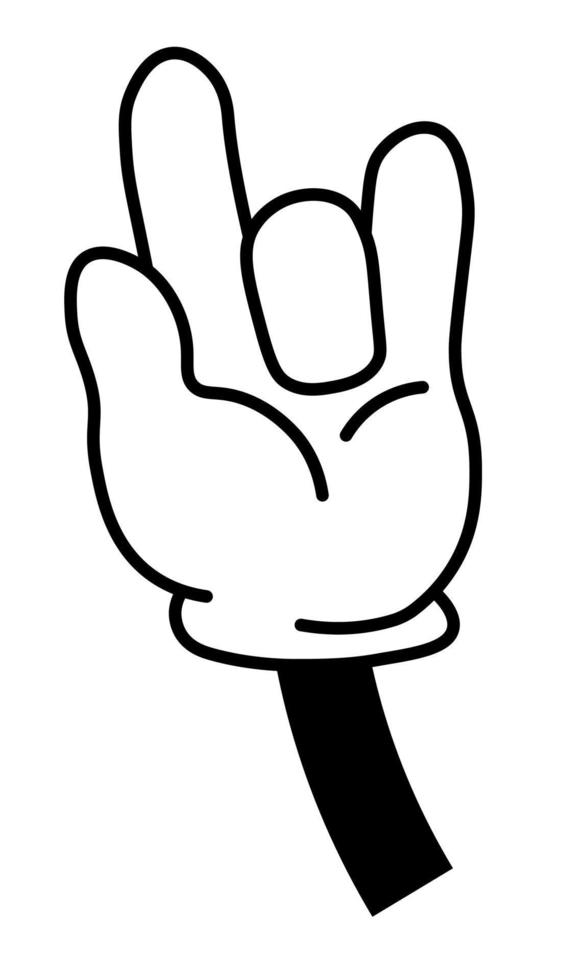 Hand gesture, rock n roll, fingers showing horn vector