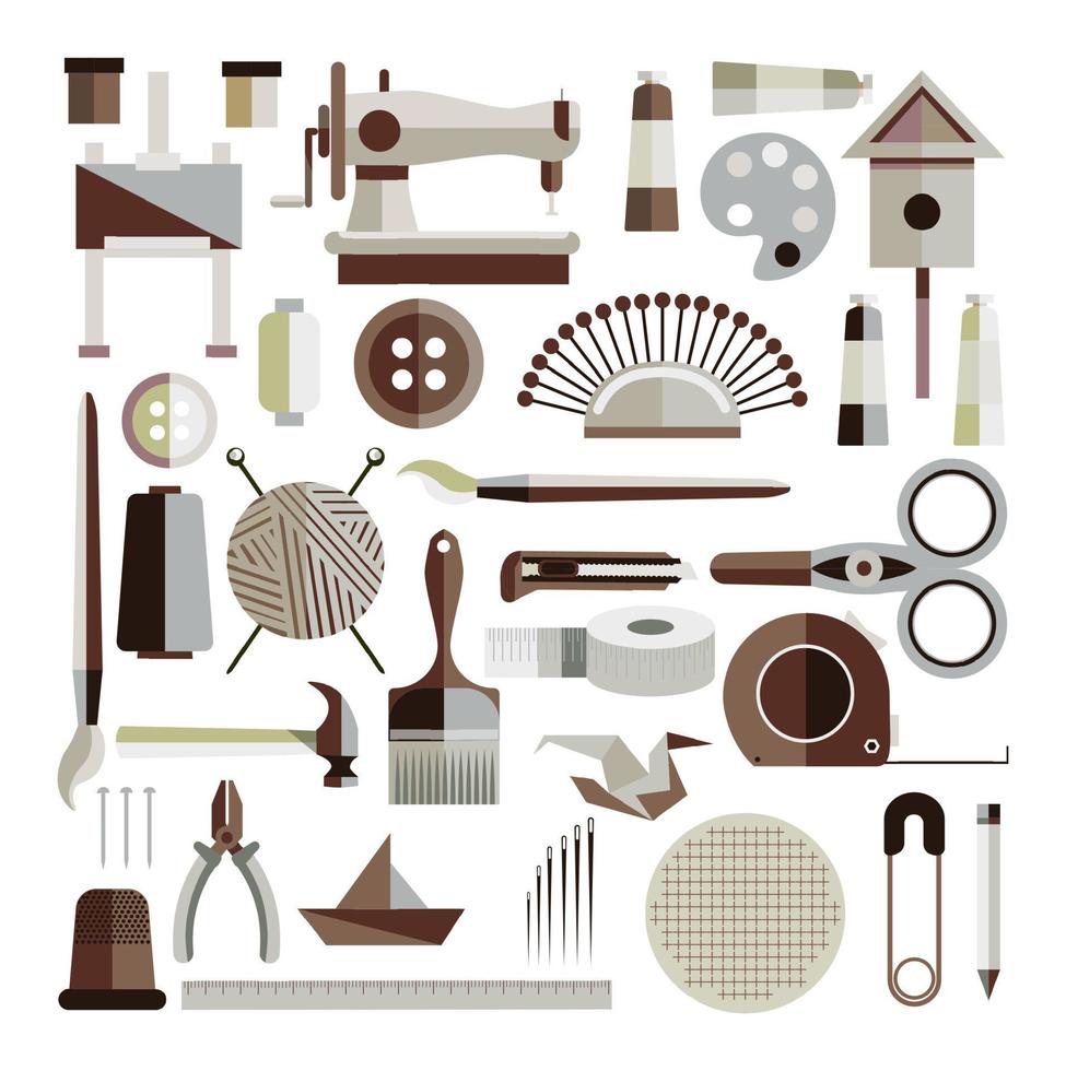 Sewing machine and thread, hobby or occupation vector