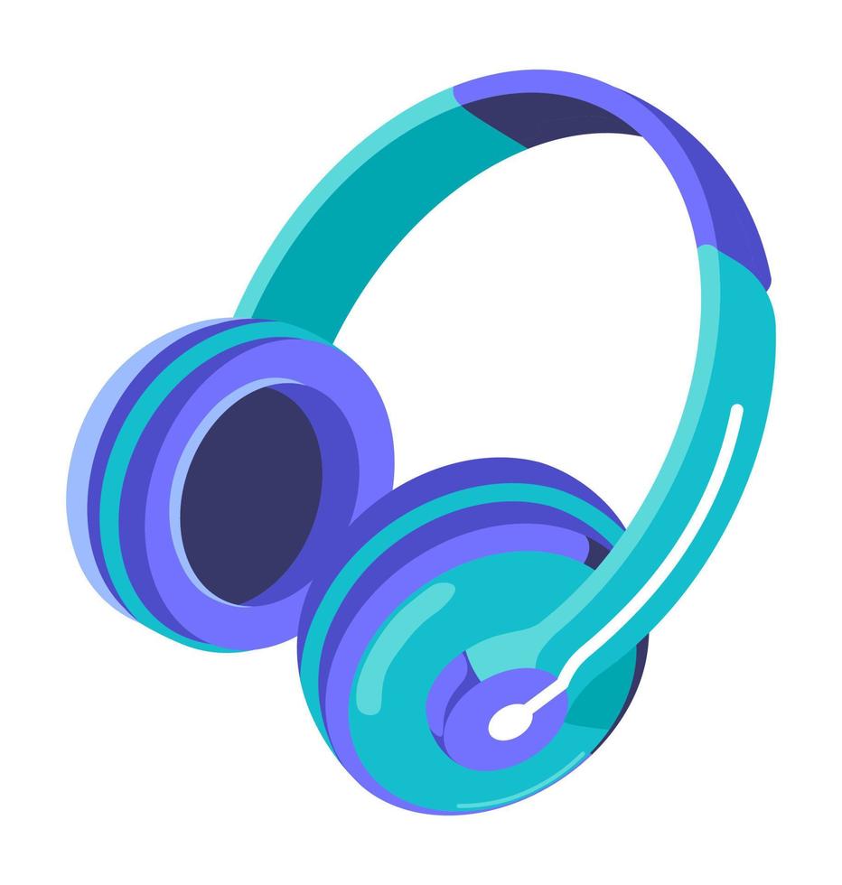 Plastic headphones with dynamics, audio system vector