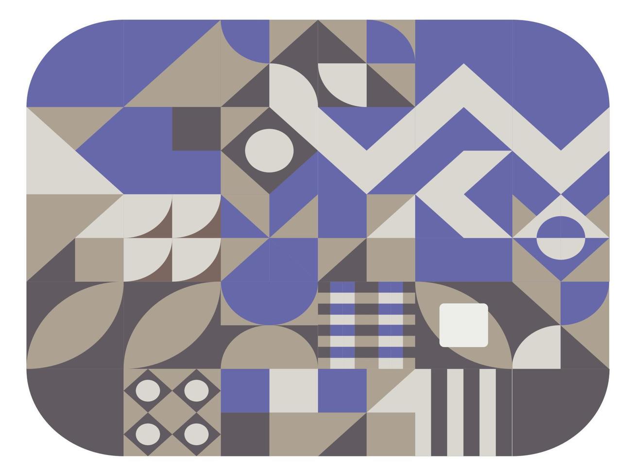 Modern geometric tile decoration, shapes and forms vector