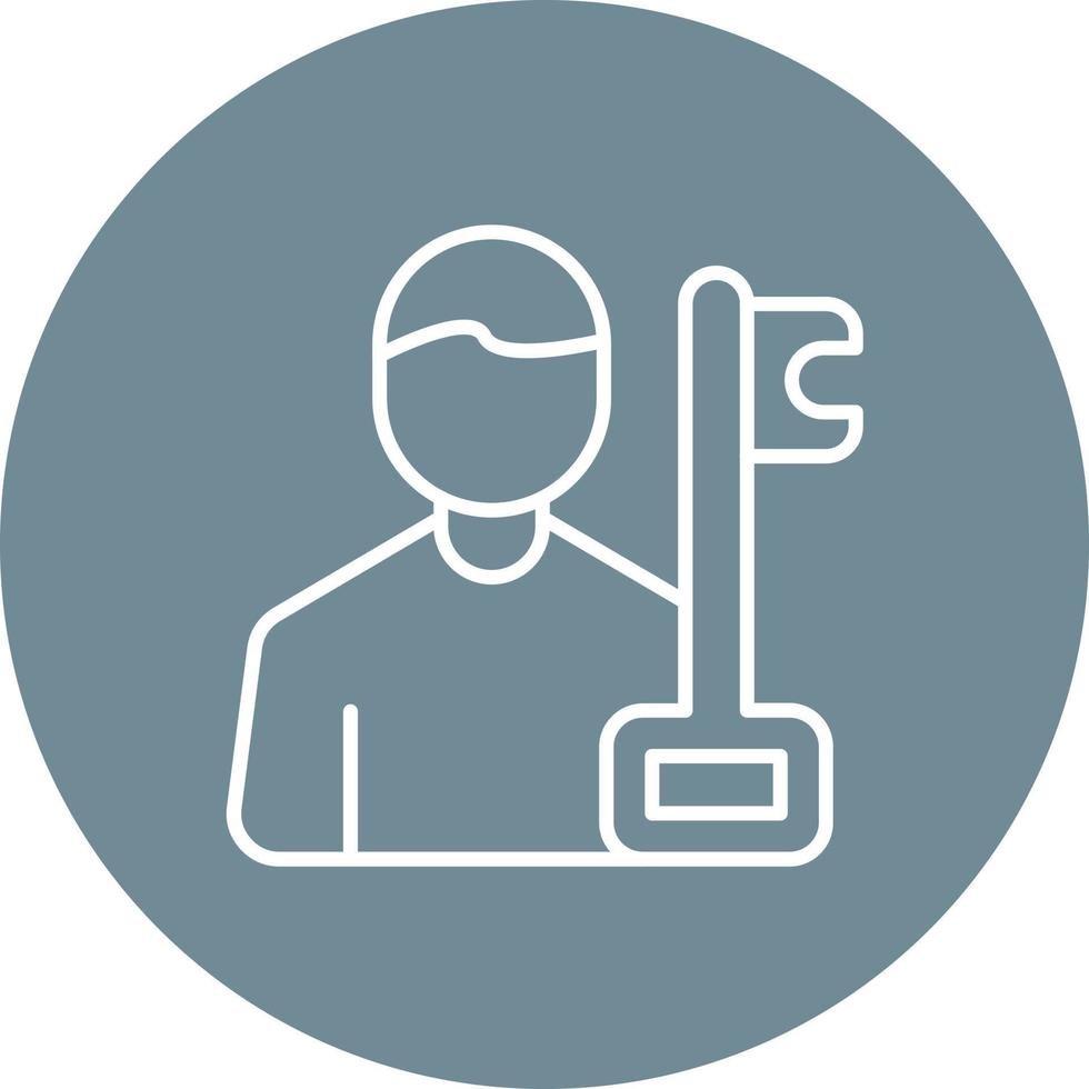 Key Person Line Circle Background Icon vector