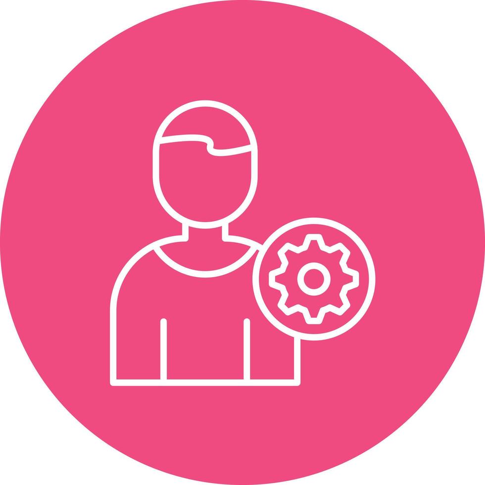 User Settings Line Circle Background Icon vector