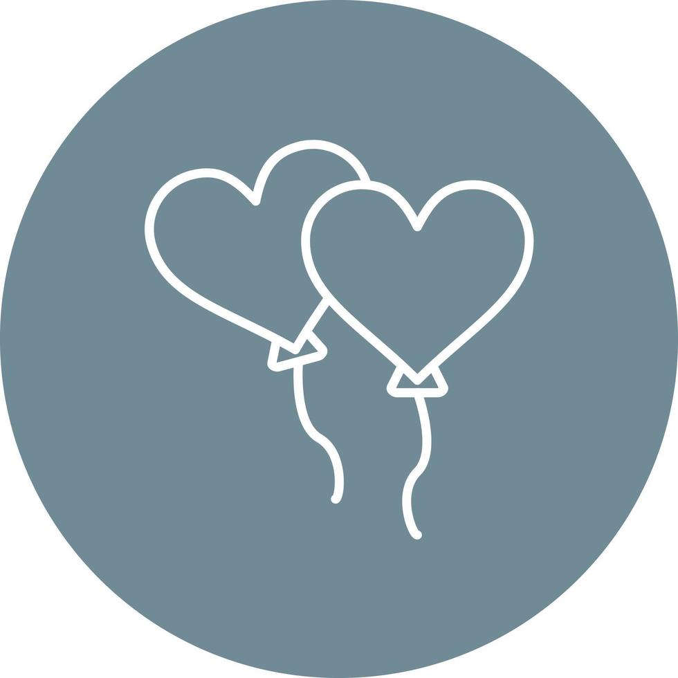 Balloon Hearts Line Circle Background Icon vector