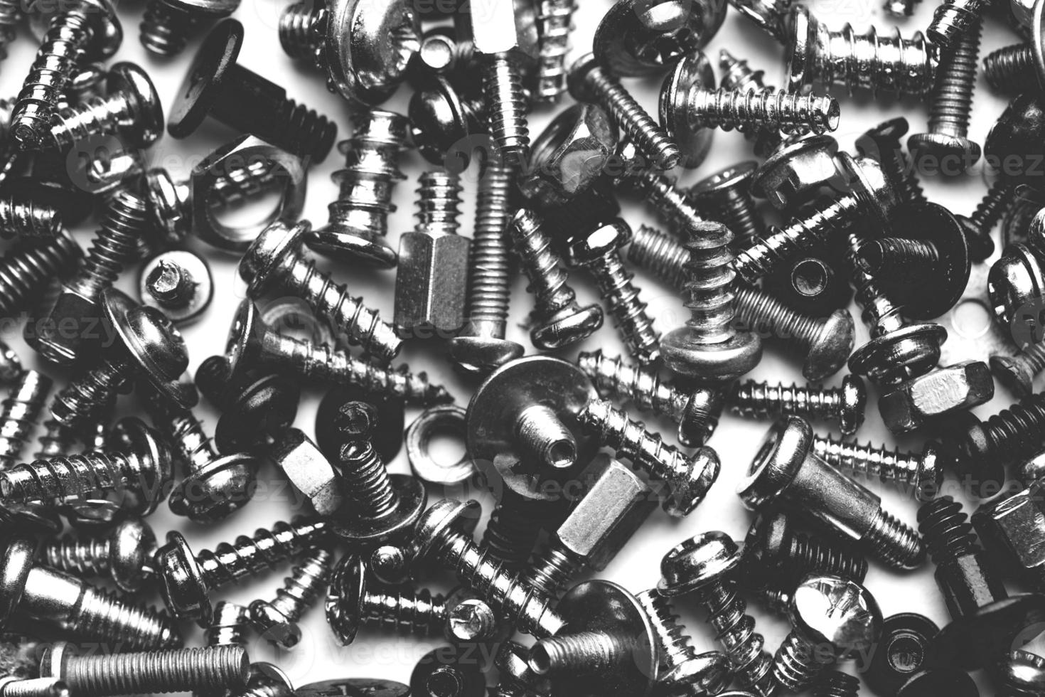 close up assortment many different bolts and screws photo