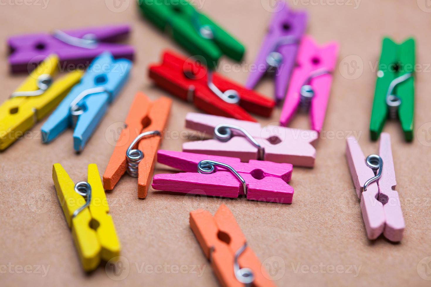 colored clothespins for clothes photo