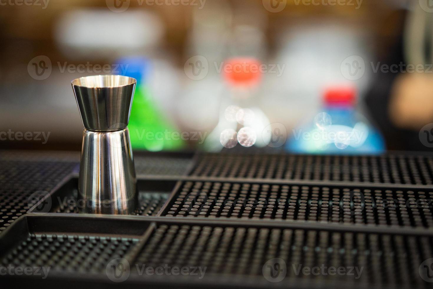 measuring cup for make cocktail photo