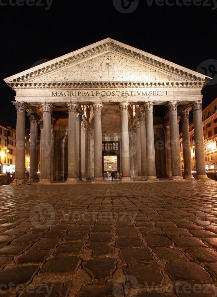 rome, italy, architecture, city center at night with backlight. photo