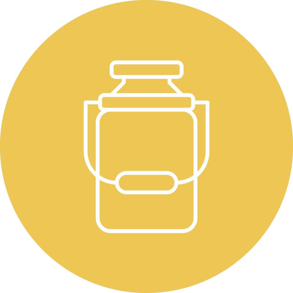 Milk Jar Line Circle Background Icon vector