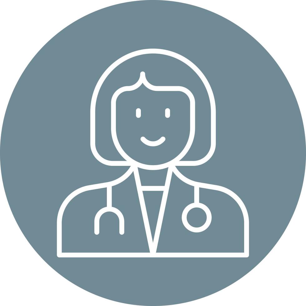 Medical Doctor Female Line Circle Background Icon vector