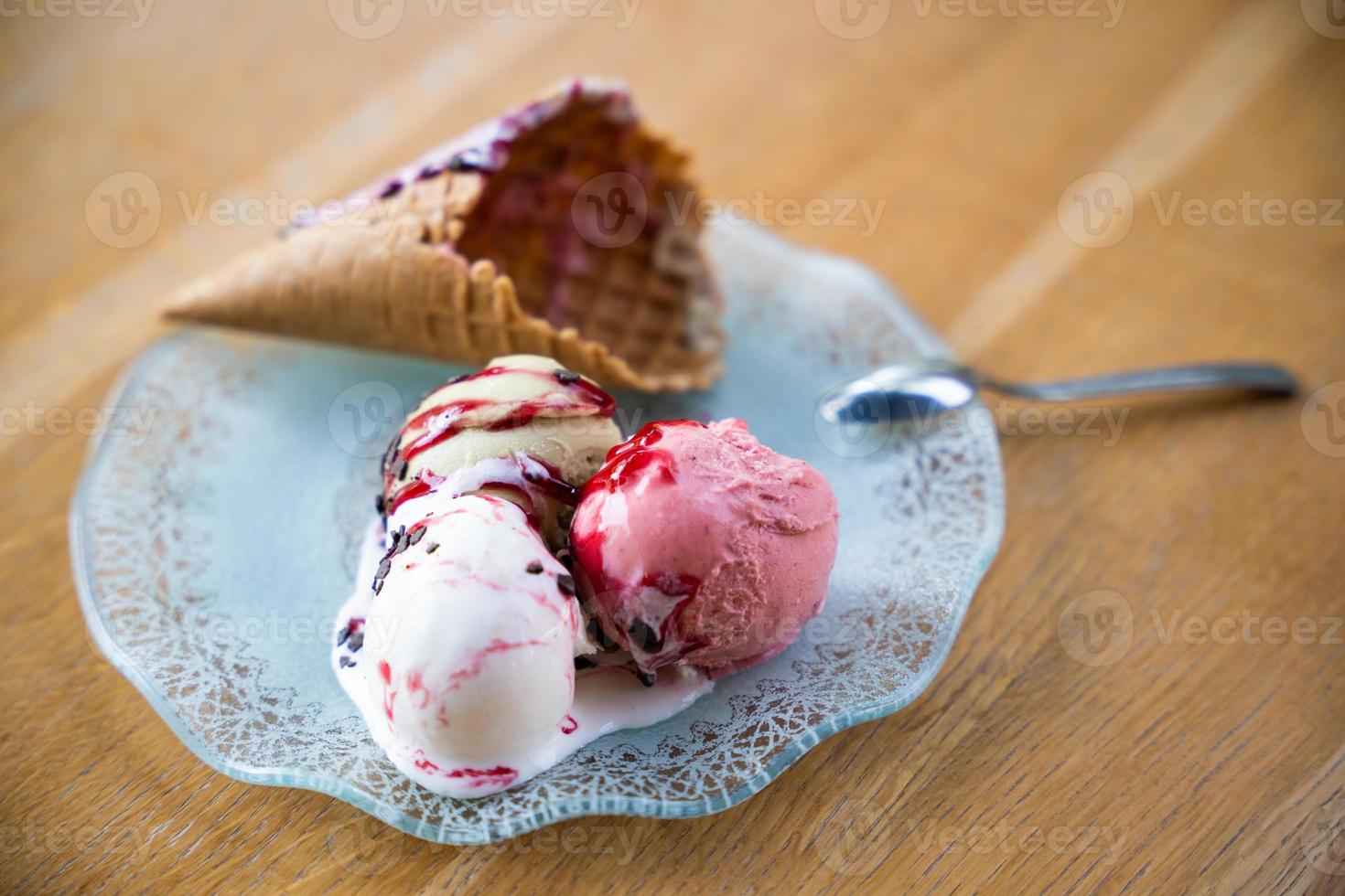 close up of delicious ice cream photo