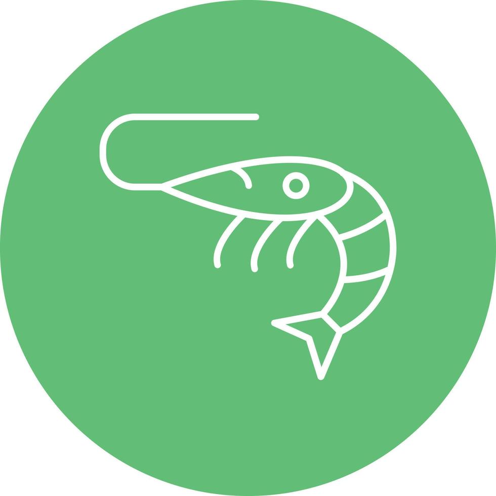 Shrimp Line Circle Background Icon vector