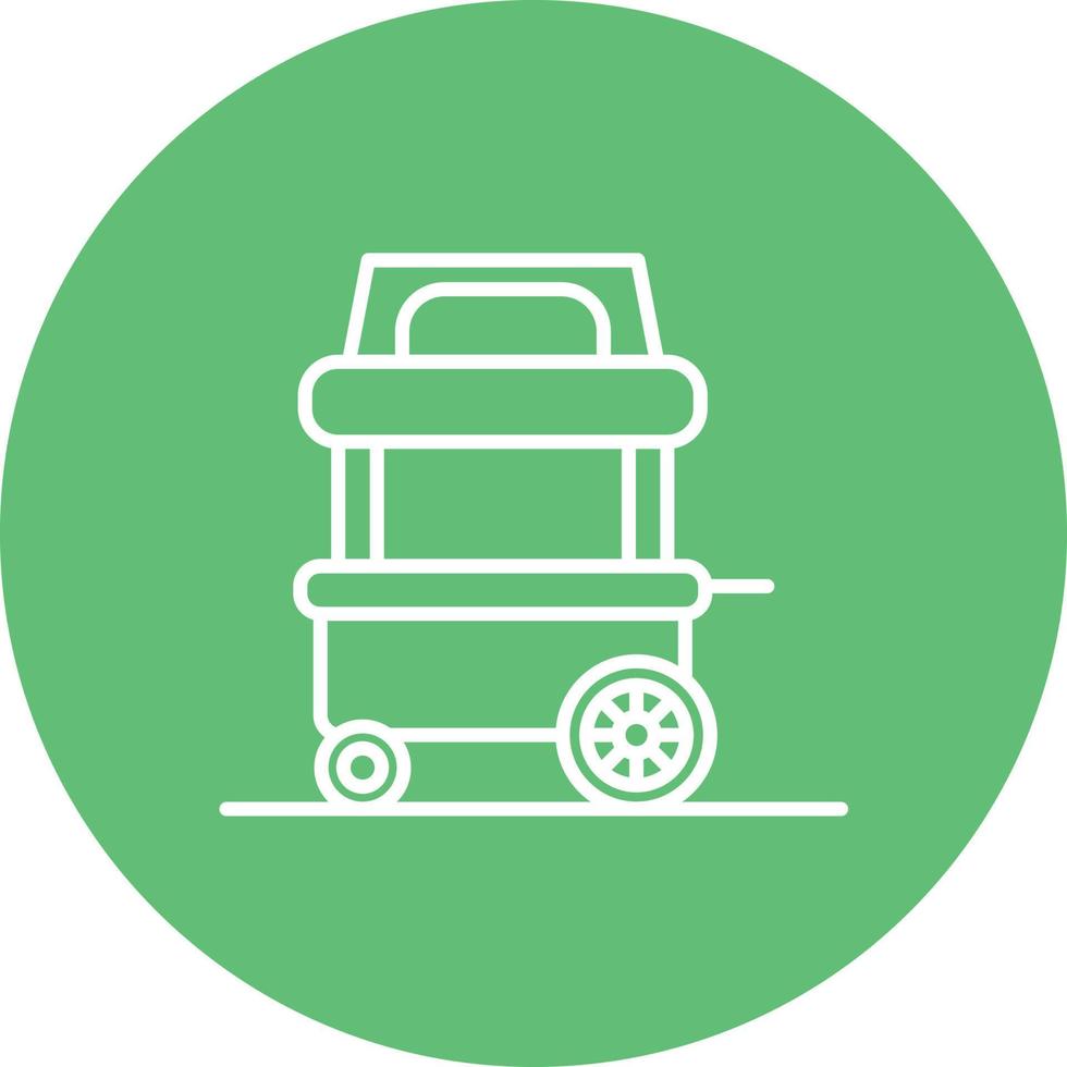 Food Cart Line Circle Background Icon vector