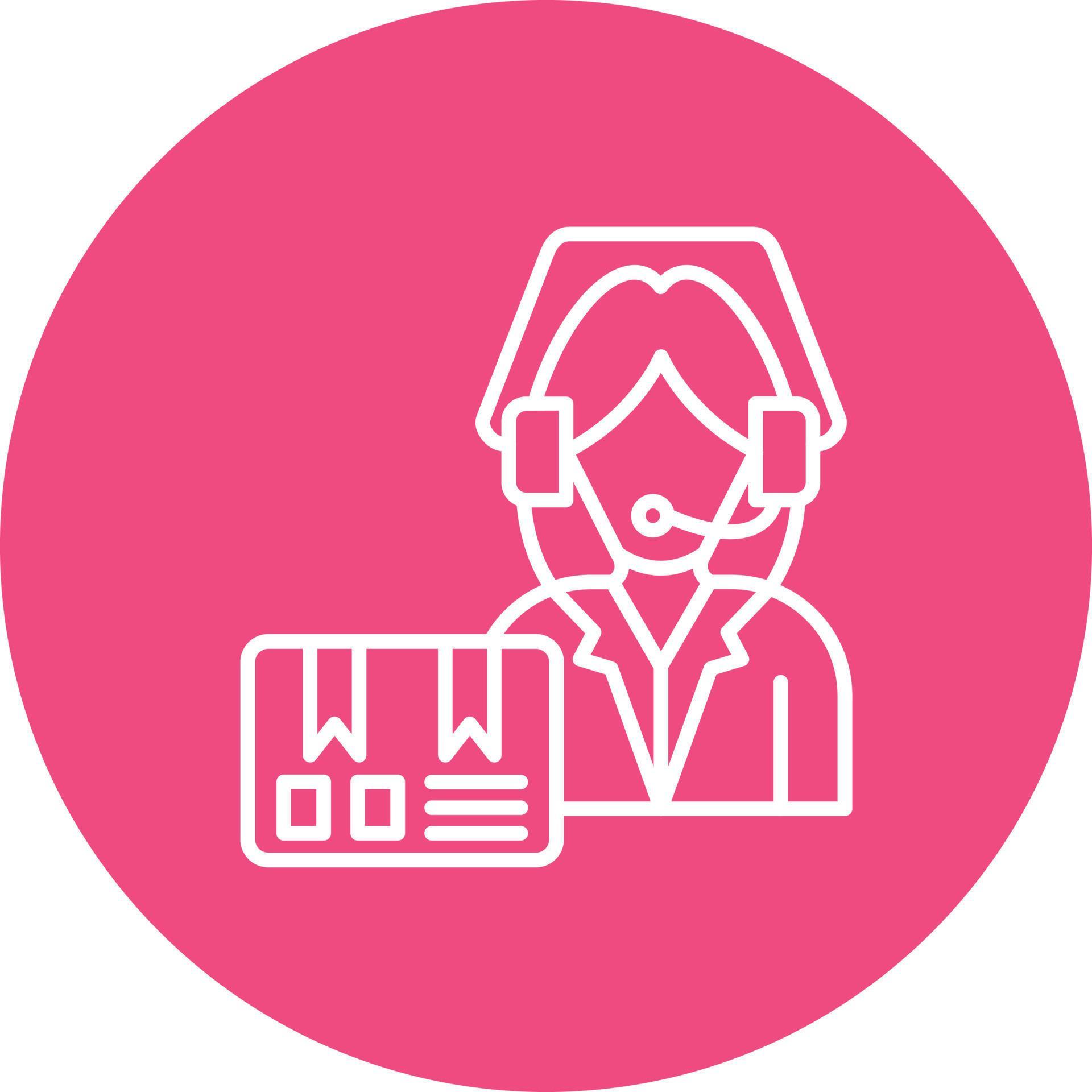 Customer Service Line Circle Background Icon 17623661 Vector Art at