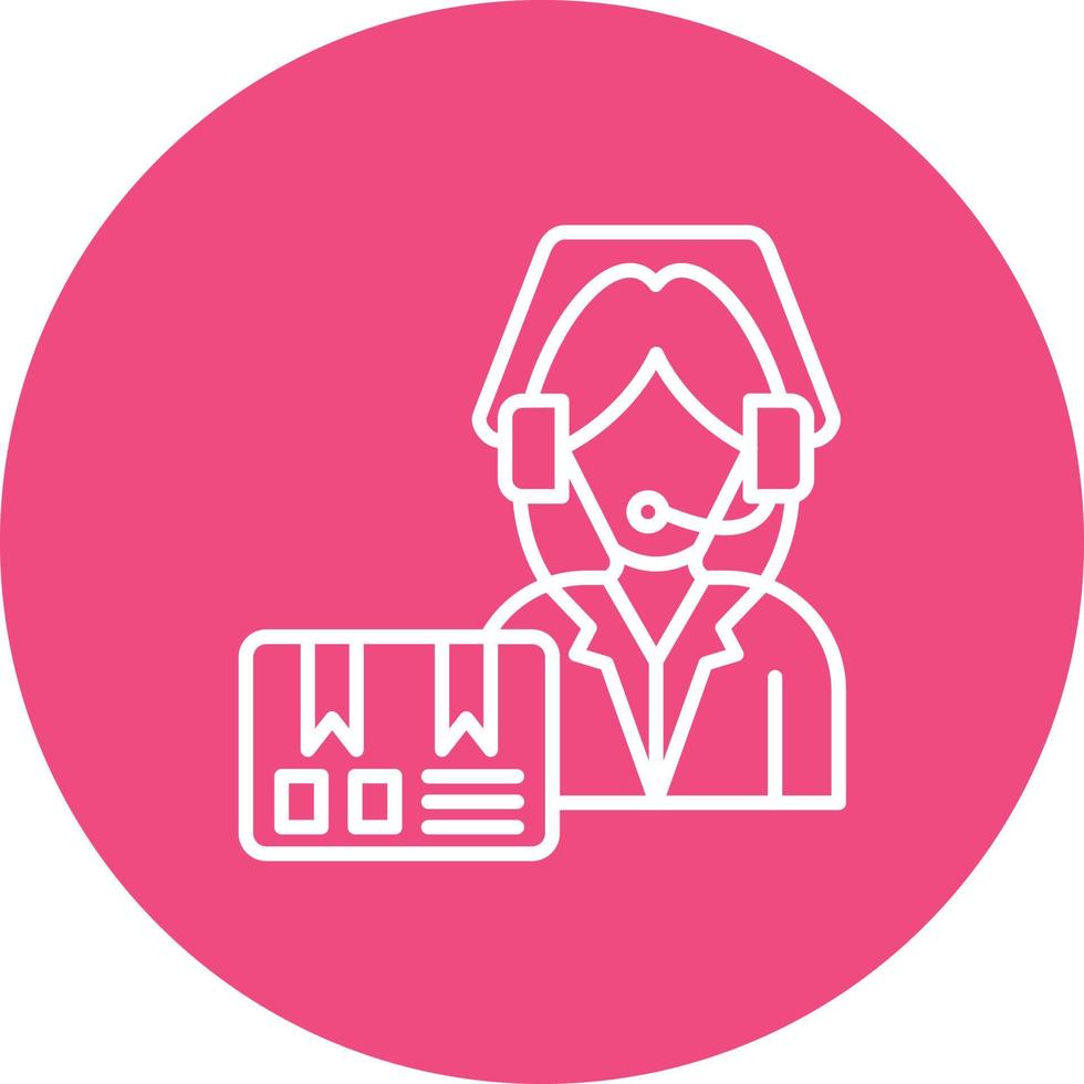 Customer Service Line Circle Background Icon vector