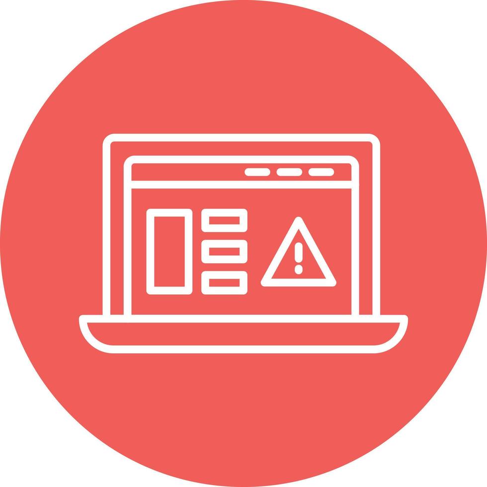 icono de fondo de círculo de línea de alerta de sitio web vector