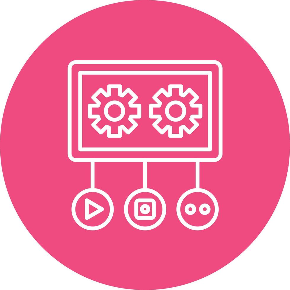 Social Hub Line Circle Background Icon vector