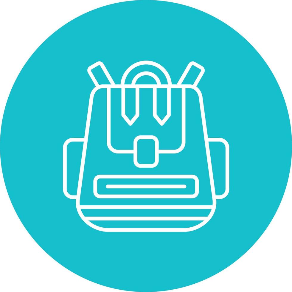 Back Pack Line Circle Background Icon vector