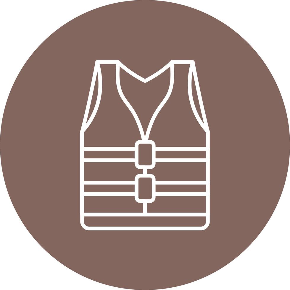 Life Jacket Line Circle Background Icon vector