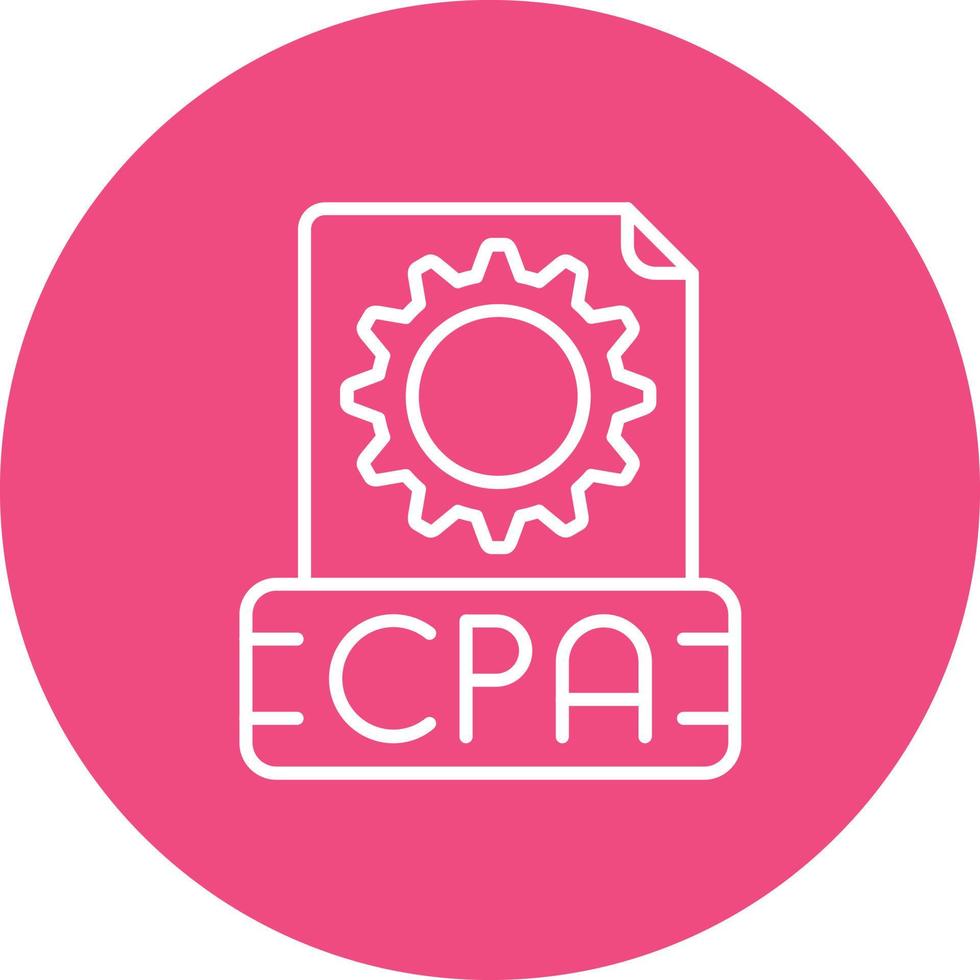 icono de fondo de círculo de línea de cpa vector