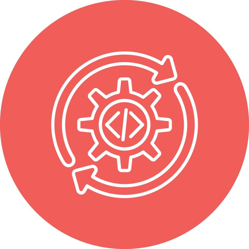 Continuous Integration Line Circle Background Icon vector