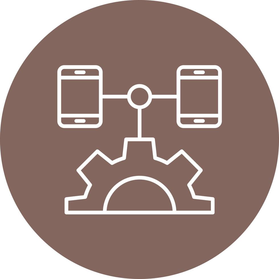 Cross Platform Line Circle Background Icon vector