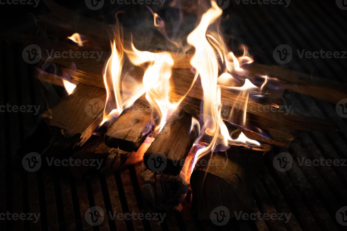 burning fire with beautiful bokeh in the background photo
