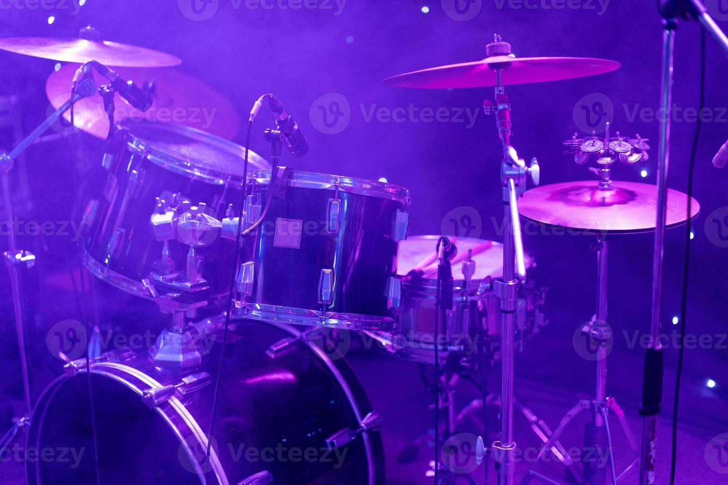 drums on stage during a concert photo