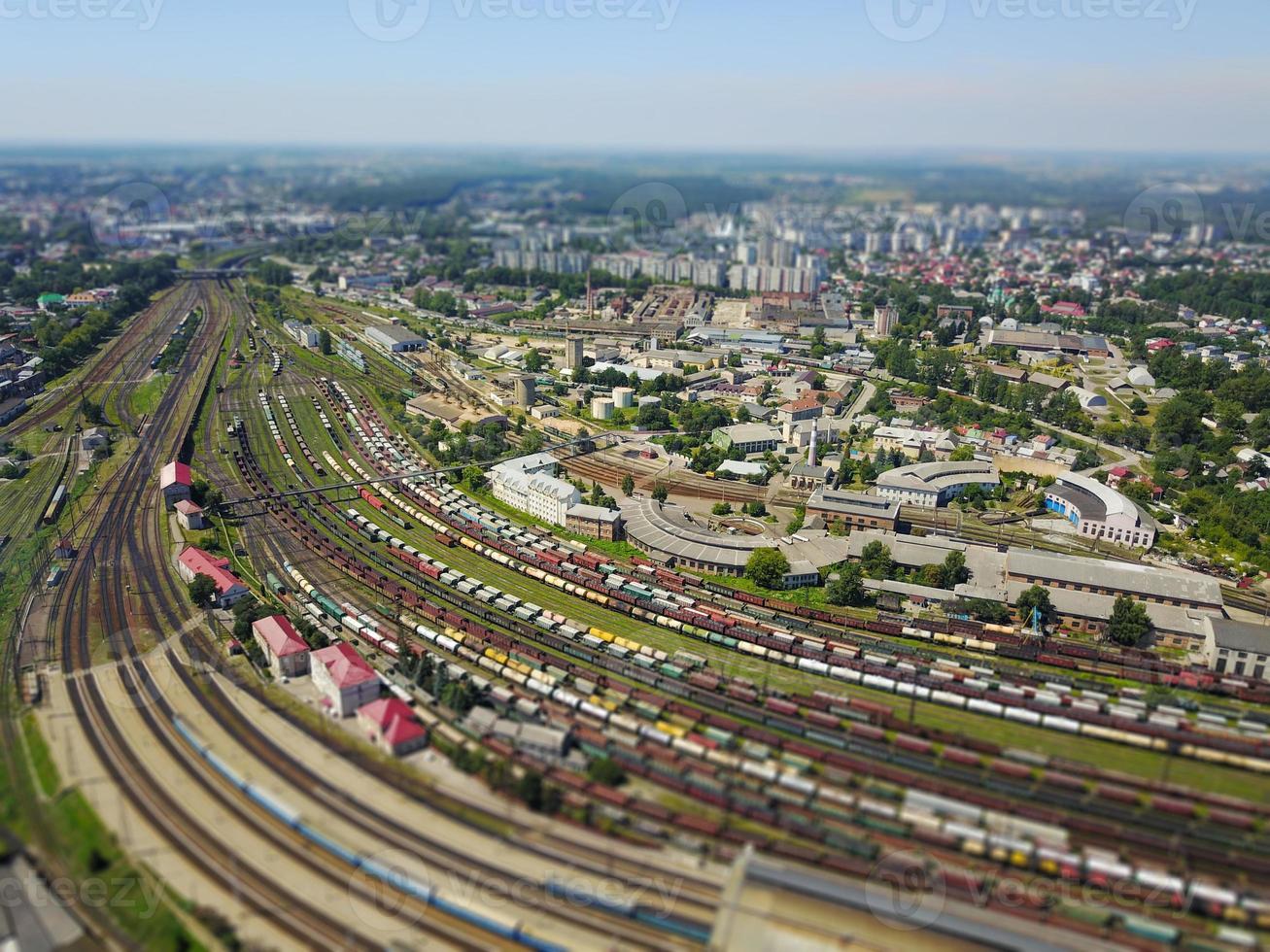 Ukraine, Lviv, railway station, train station, from quadcopter, drone photo