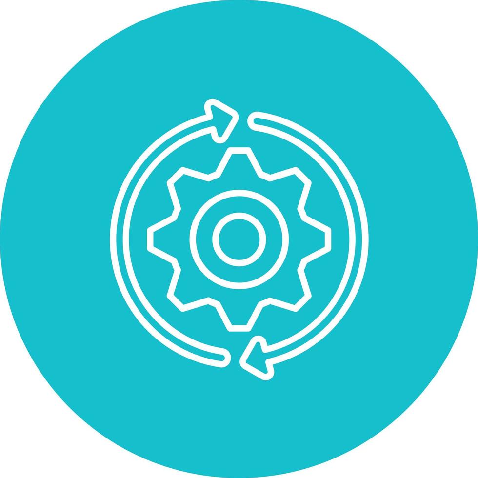 Change Management Line Circle Background Icon vector