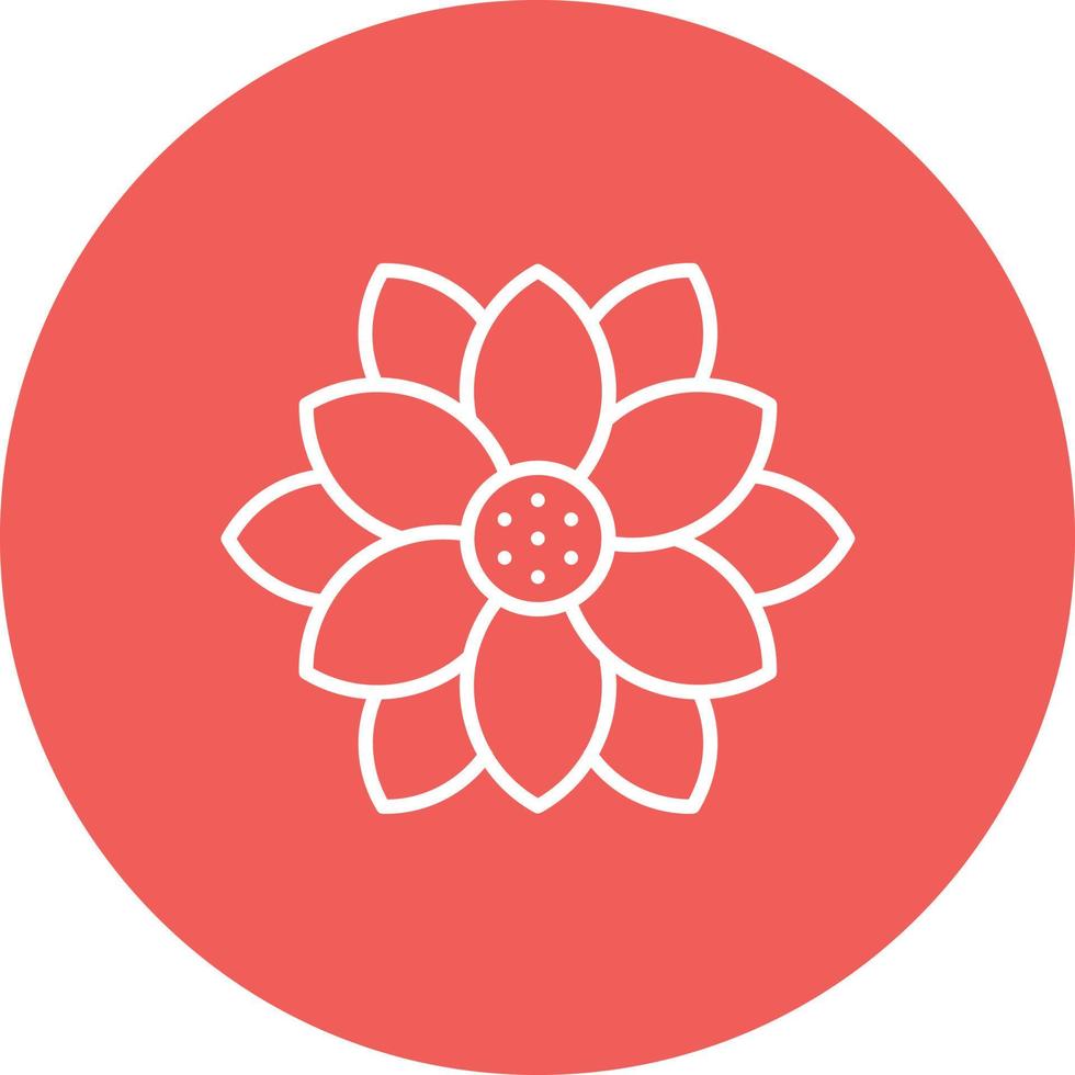Poinsettia Line Circle Background Icon vector