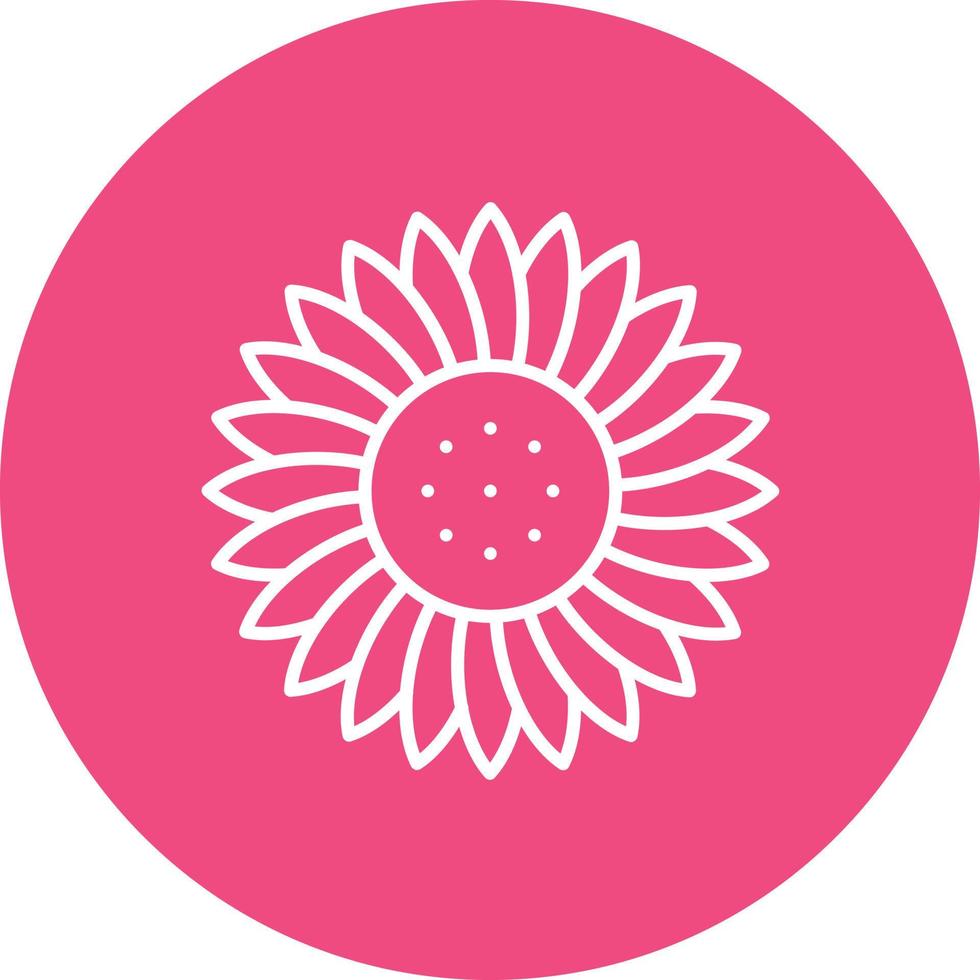 Sunflower Line Circle Background Icon vector