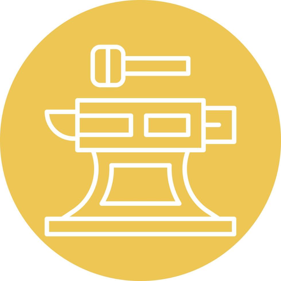 Anvil Line Circle Background Icon vector