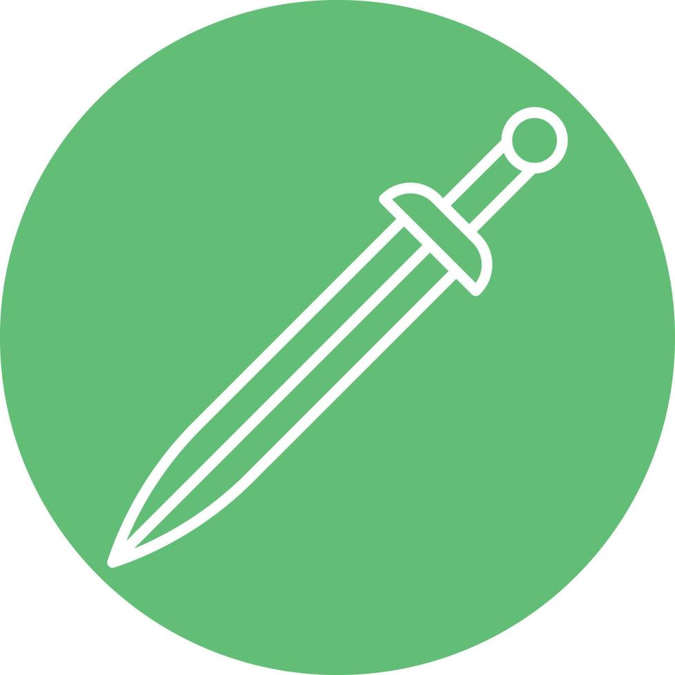 Viking Sword Line Circle Background Icon vector
