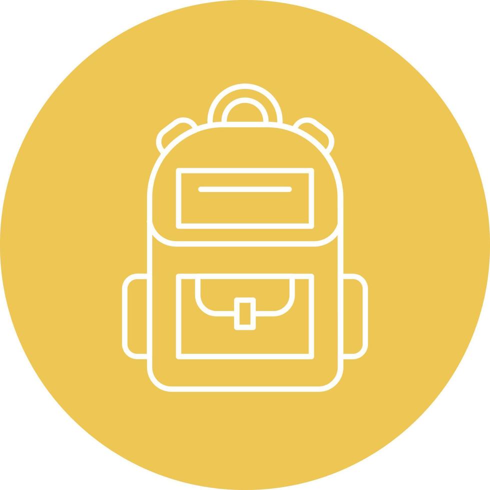 Backpack Line Circle Background Icon vector