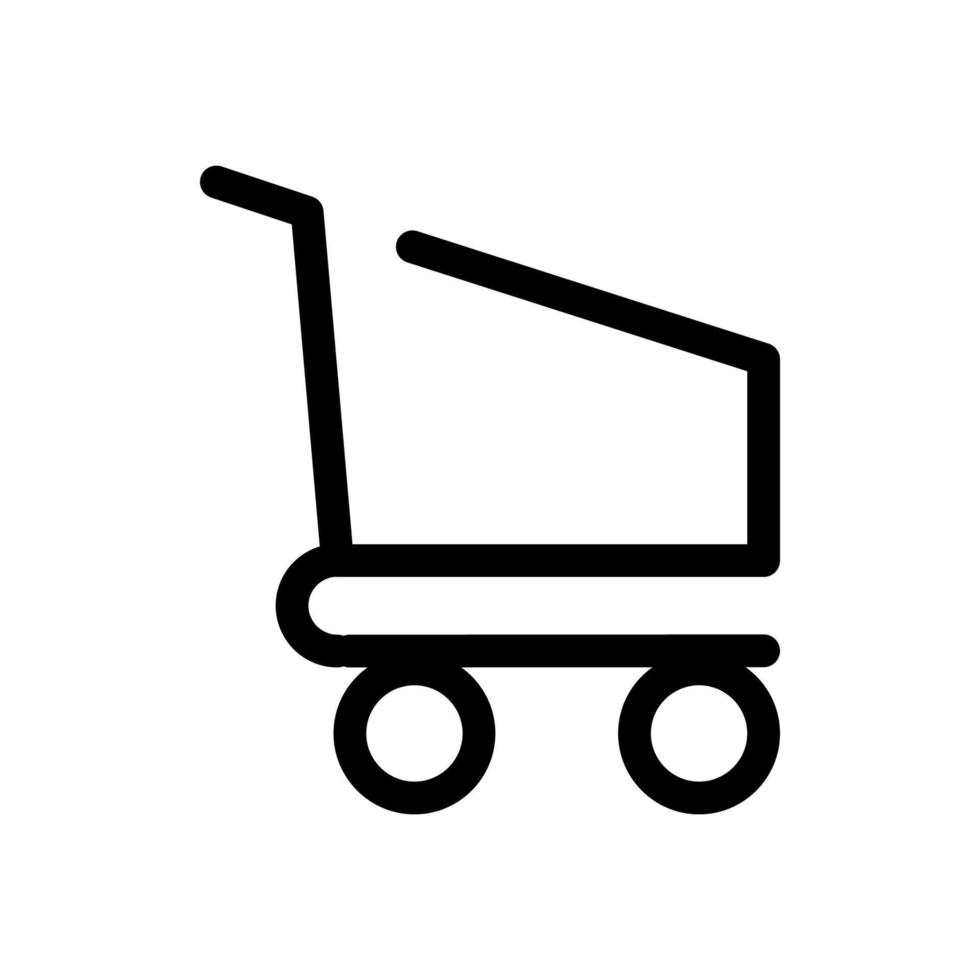 Shopping cart line icon isolated on white background. Black flat thin icon on modern outline style. Linear symbol and editable stroke. Simple and pixel perfect stroke vector illustration.